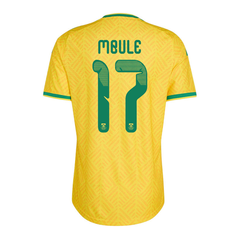 Sipho Mbule 17 Youth South Africa National Team 2026 Home Jersey - Yellow