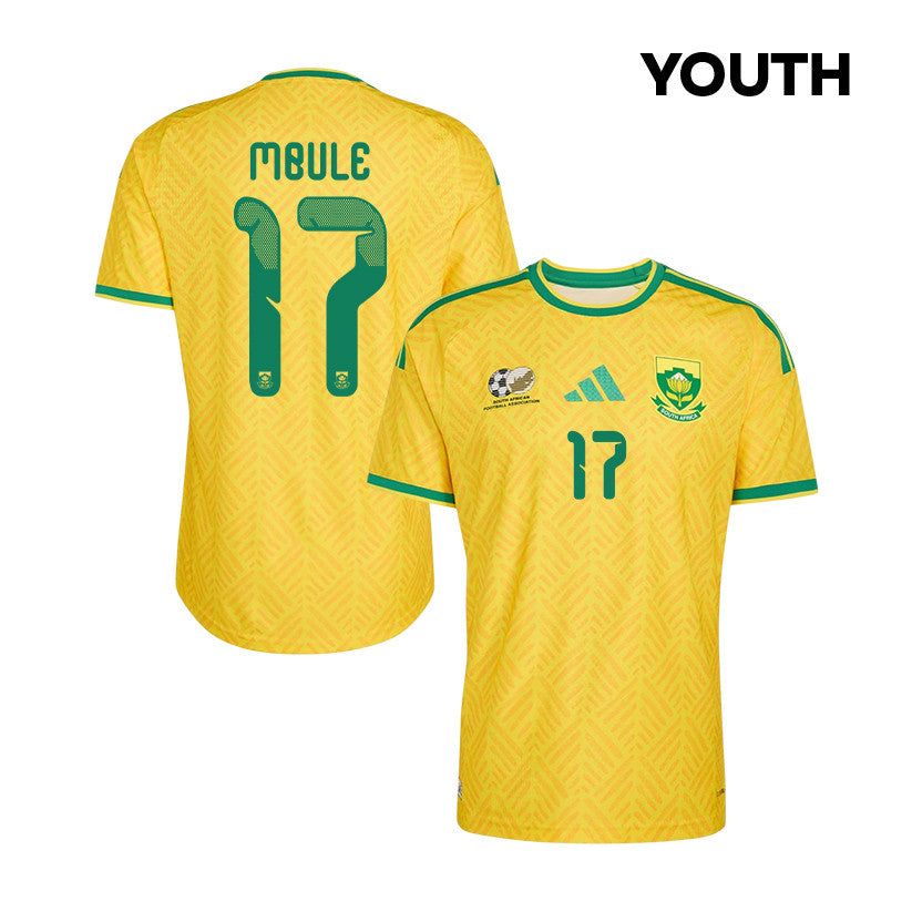 Sipho Mbule 17 Youth South Africa National Team 2026 Home Jersey - Yellow