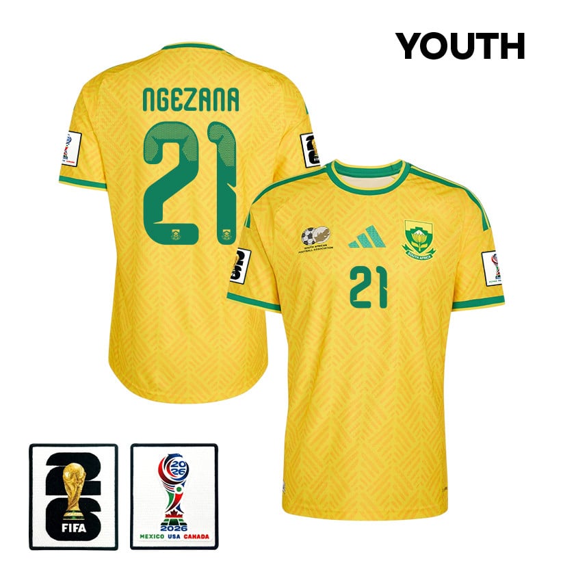 Siyabonga Ngezana 21 Youth South Africa National Team 2026 Home Jersey - Yellow