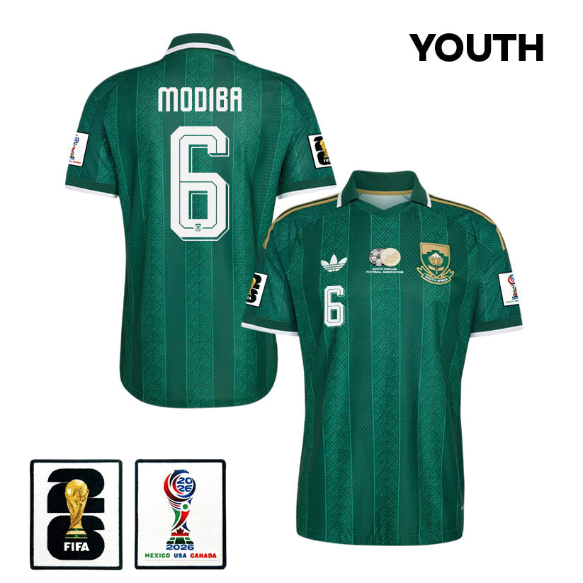 Maphosa Modiba 6 Youth South Africa National Team 2026 Away Jersey - Green
