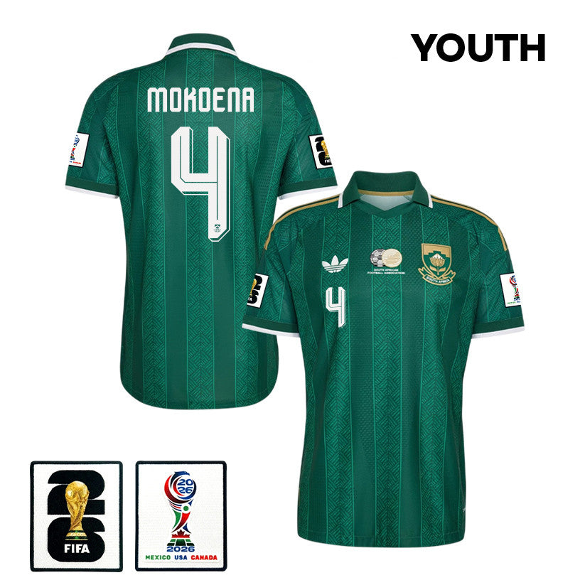 Teboho Mokoena 4 Youth South Africa National Team 2026 Away Jersey - Green