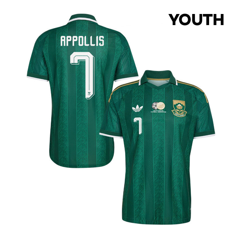 Oswin Appollis 7 Youth South Africa National Team 2026 Away Jersey - Green