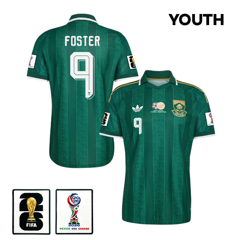 Lyle Foster 9 Youth South Africa National Team 2026 Away Jersey - Green