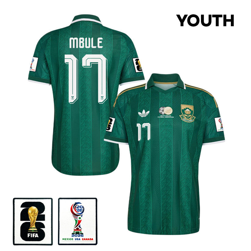Sipho Mbule 17 Youth South Africa National Team 2026 Away Jersey - Green