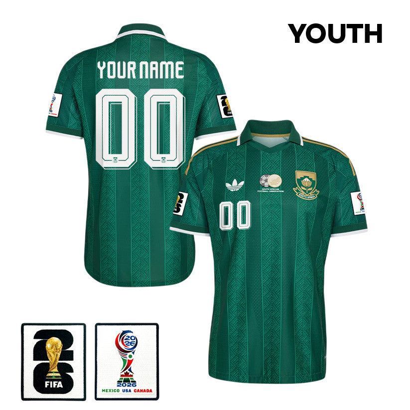South Africa National Team 2026 Youth Personalized Away Jersey - Green