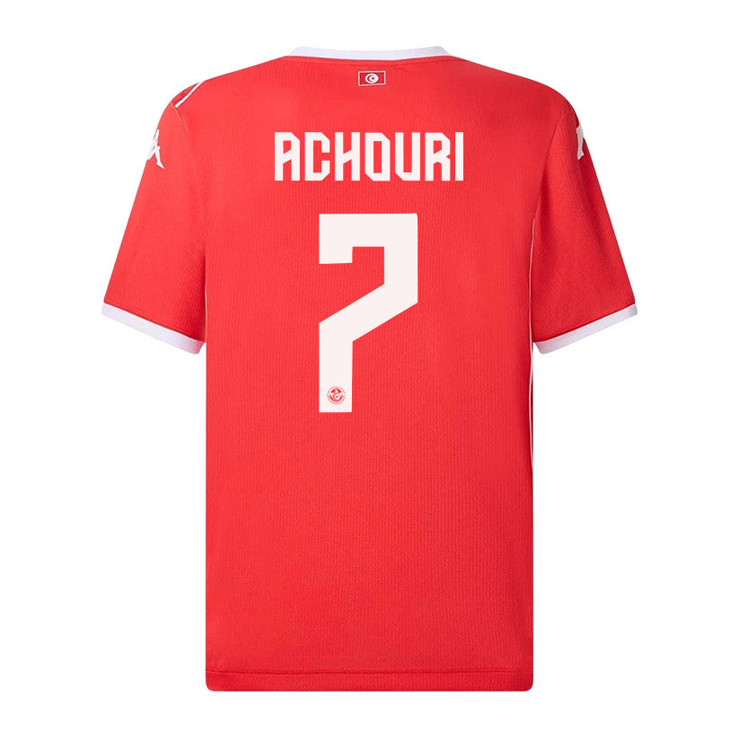 Elias Achouri 7 Tunisia National Team 2026 Home Jersey - Red, Men
