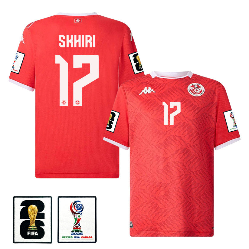 Ellyes Skhiri 17 Tunisia National Team 2026 Home Jersey - Red, Men