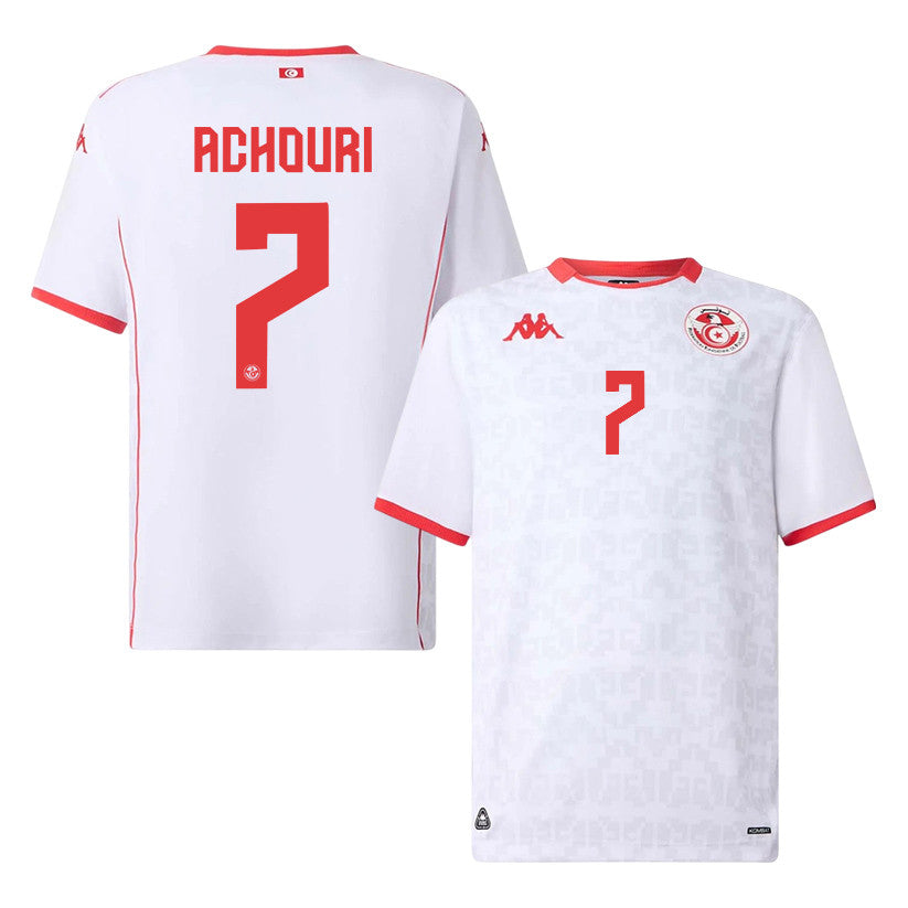 Elias Achouri 7 Tunisia National Team 2026 Away Jersey - White, Men