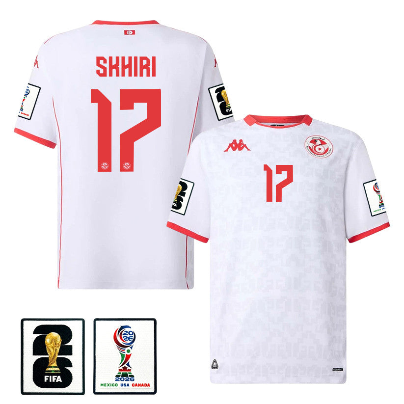 Ellyes Skhiri 17 Tunisia National Team 2026 Away Jersey - White, Men
