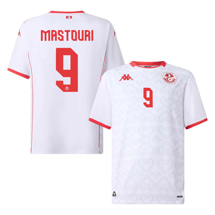 Hazem Mastouri 9 Tunisia National Team 2026 Away Jersey - White, Men