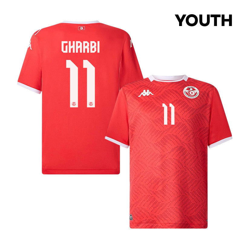 Ismael Gharbi 11 Youth Tunisia National Team 2026 Home Jersey - Red