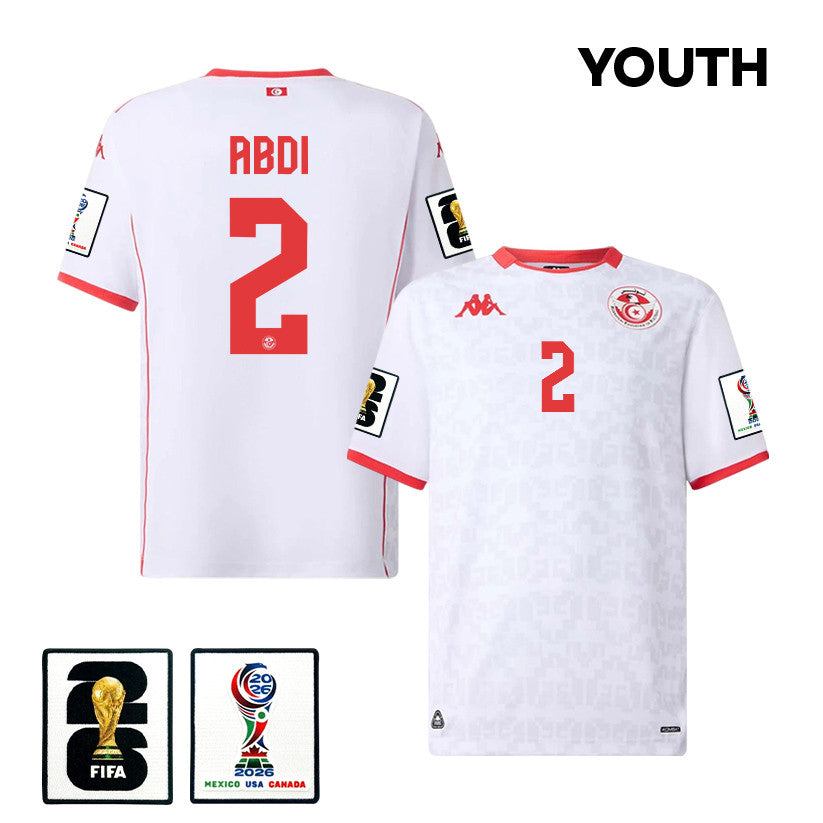 Ali Abdi 2 Youth Tunisia National Team 2026 Away Jersey - White