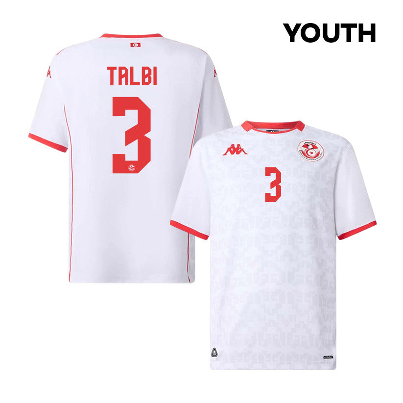 Montassar Talbi 3 Youth Tunisia National Team 2026 Away Jersey - White