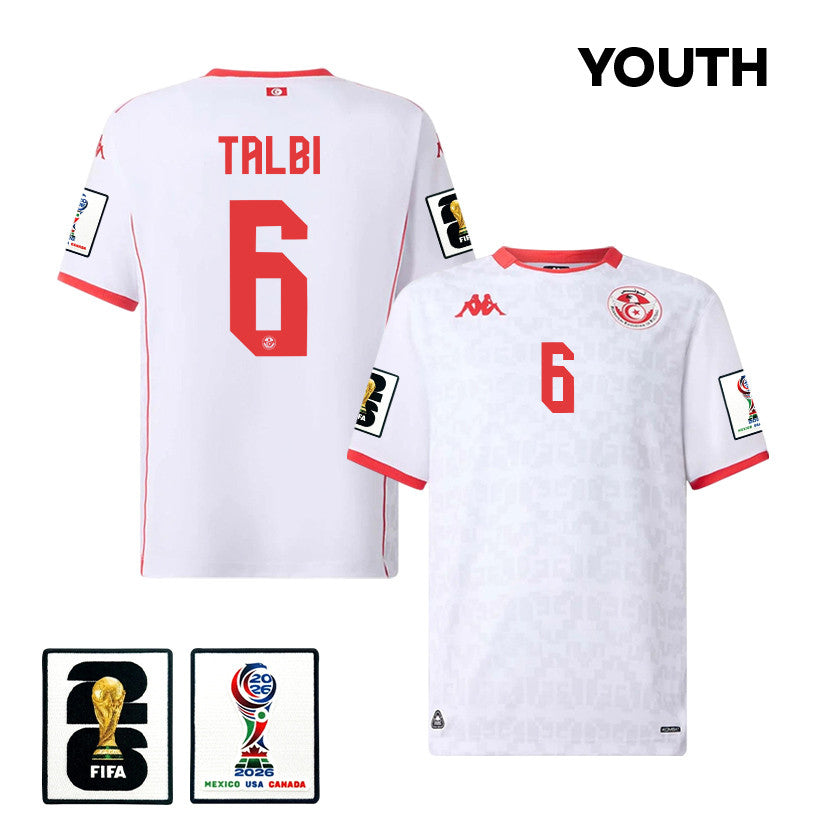 Dylan Bronn 6 Youth Tunisia National Team 2026 Away Jersey - White