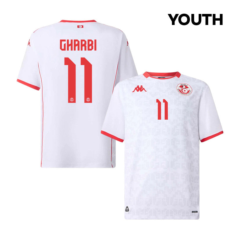 Ismael Gharbi 11 Youth Tunisia National Team 2026 Away Jersey - White
