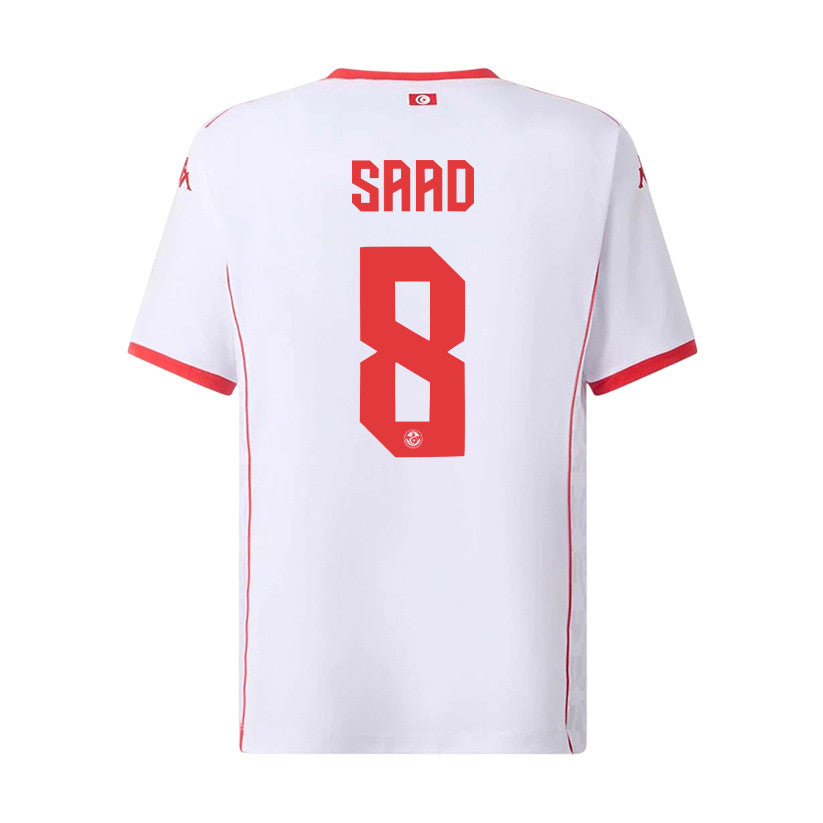 Elias Saad 8 Youth Tunisia National Team 2026 Away Jersey - White