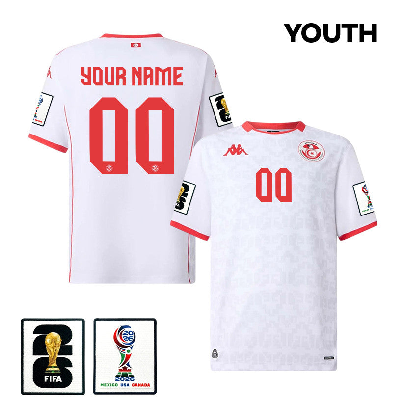 Tunisia National Team 2026 Youth Personalized Away Jersey - White