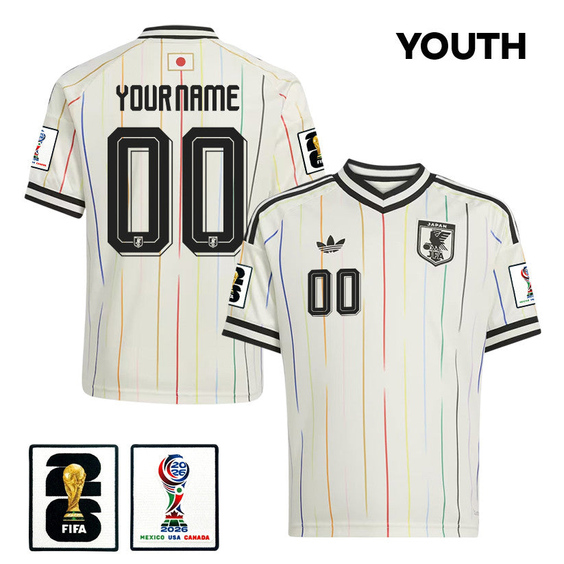 Japan National Team 2026 Youth Personalized Away Jersey - Off White