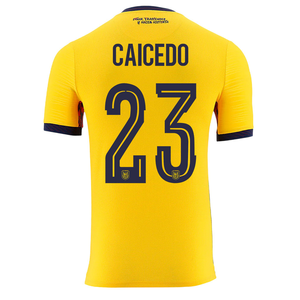 Moisés Caicedo 23 Ecuador National Team 2026 Home Jersey - Yellow, Men