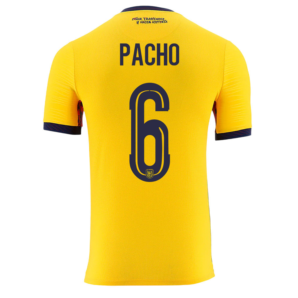 Willian Pacho 6 Ecuador National Team 2026 Home Jersey - Yellow, Men