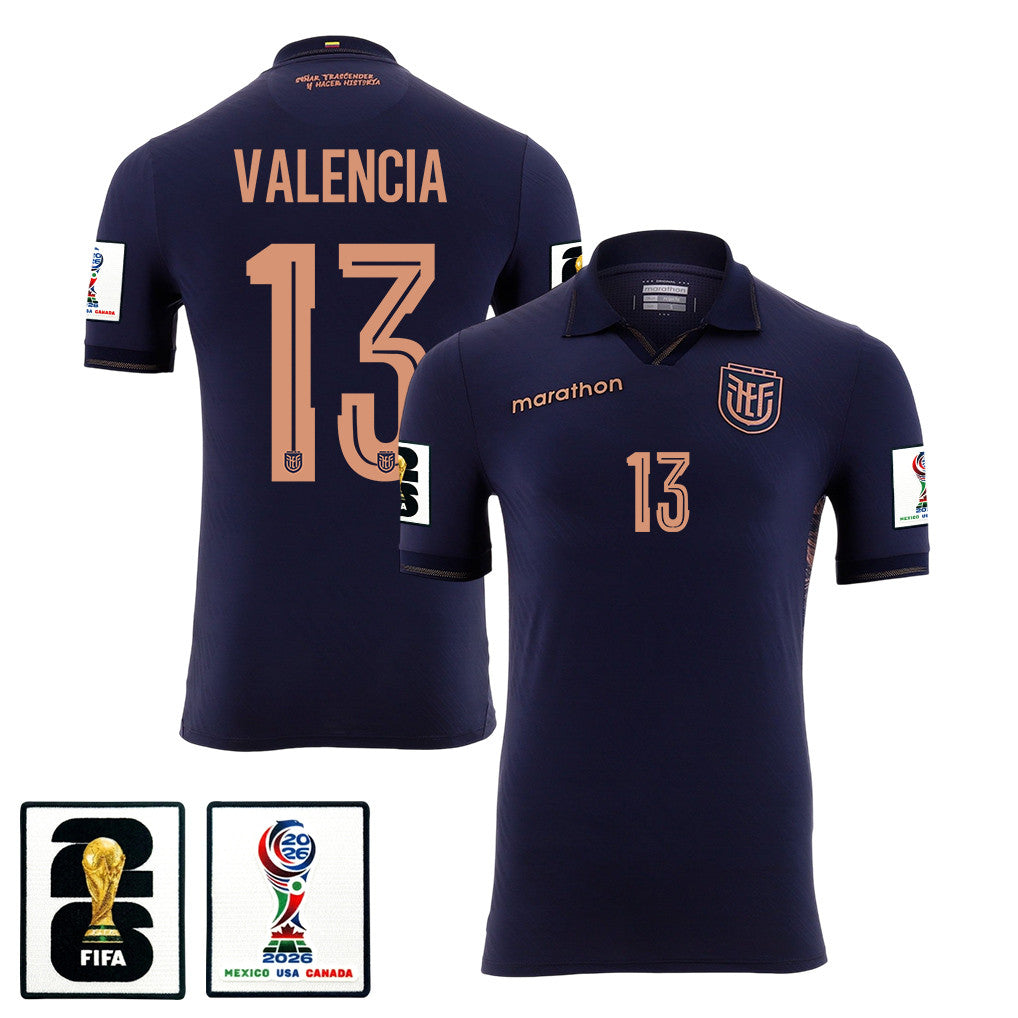 Enner Valencia 13 Ecuador National Team 2026 Away Jersey - Navy, Men