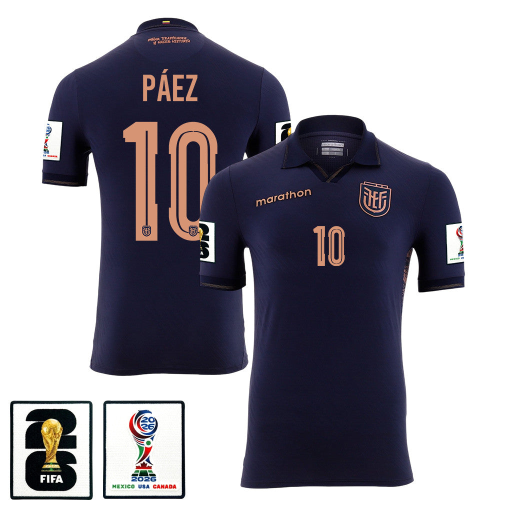 Kendry Páez 10 Ecuador National Team 2026 Away Jersey - Navy, Men