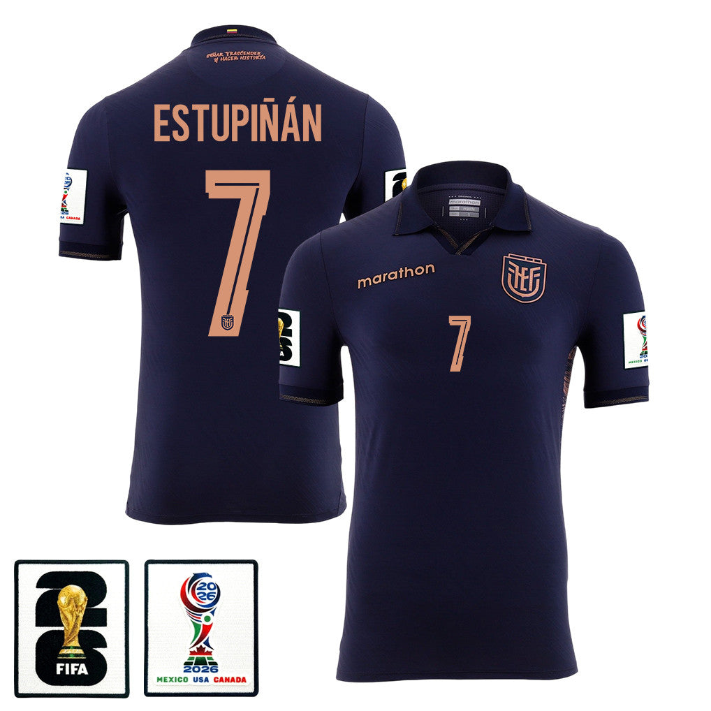 Pervis Estupiñán 7 Ecuador National Team 2026 Away Jersey - Navy, Men