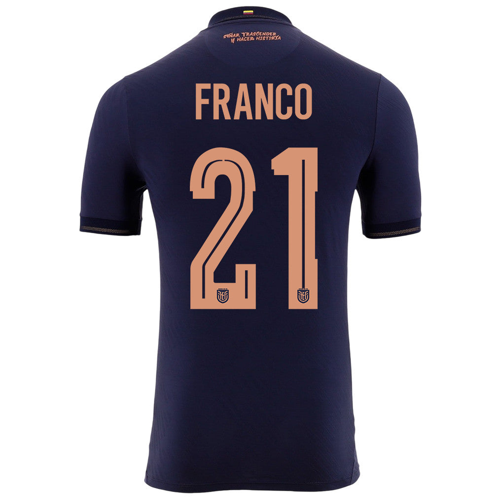 Alan Franco 21 Ecuador National Team 2026 Away Jersey - Navy, Men