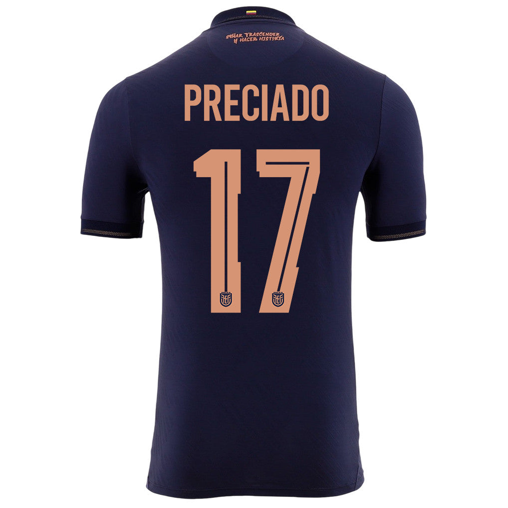 Angelo Preciado 17 Ecuador National Team 2026 Away Jersey - Navy, Men