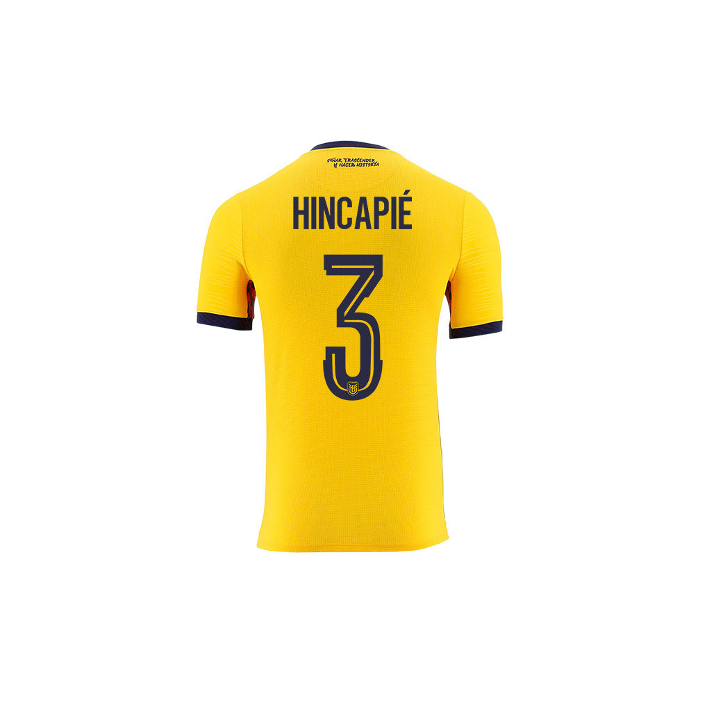 Piero Hincapié 3 Youth Ecuador National Team 2026 Home Jersey - Yellow