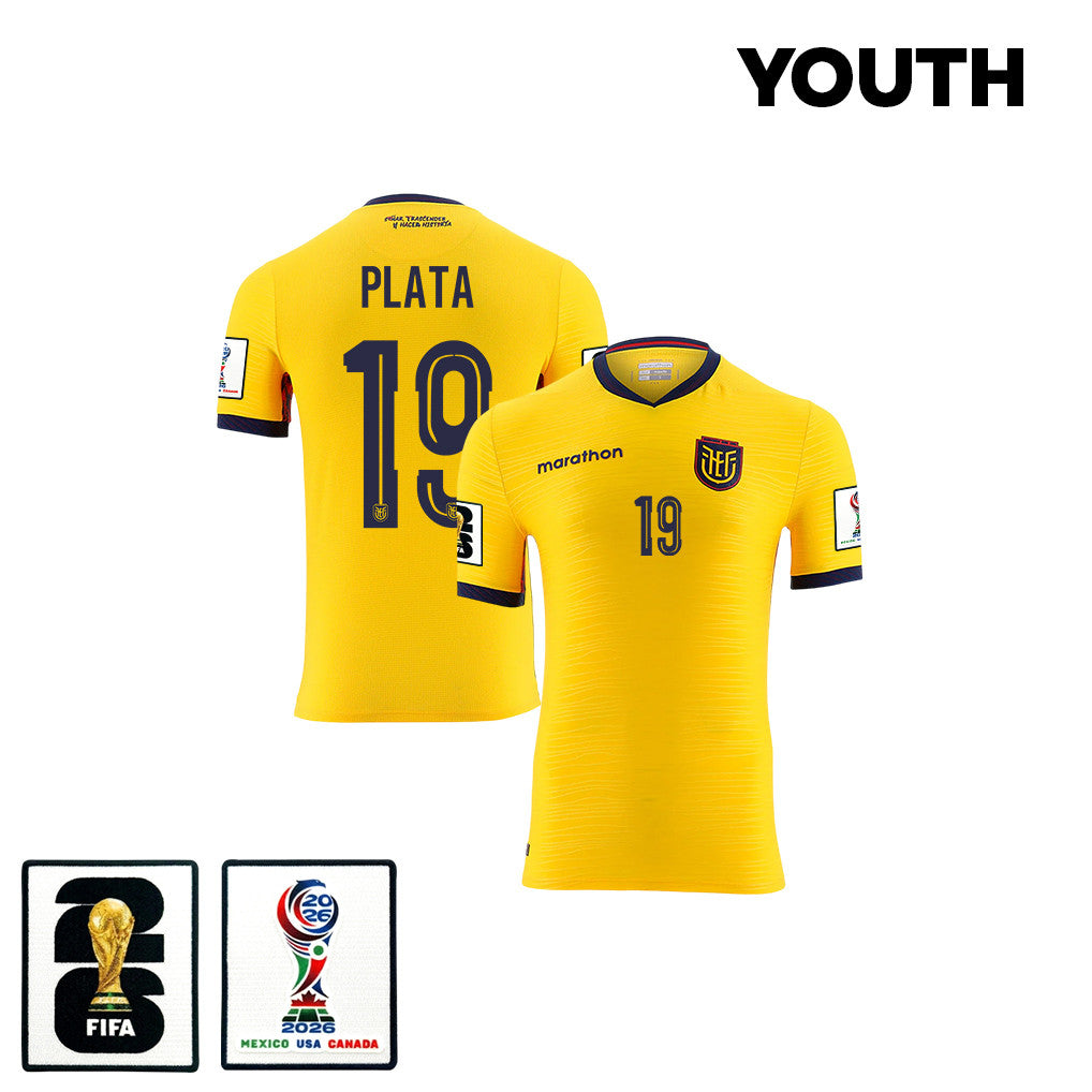 Gonzalo Plata 19 Youth Ecuador National Team 2026 Home Jersey - Yellow