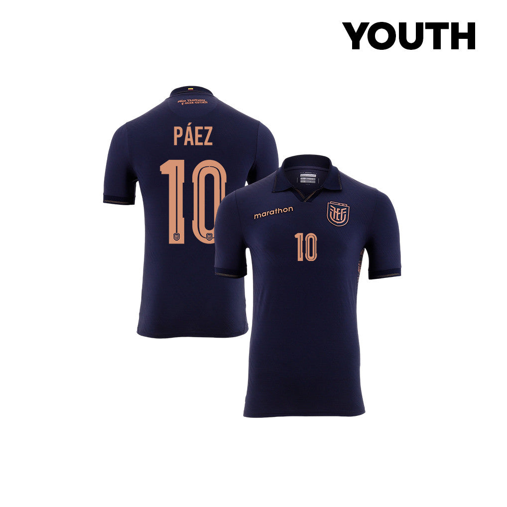 Kendry Páez 10 Youth Ecuador National Team 2026 Away Jersey - Navy