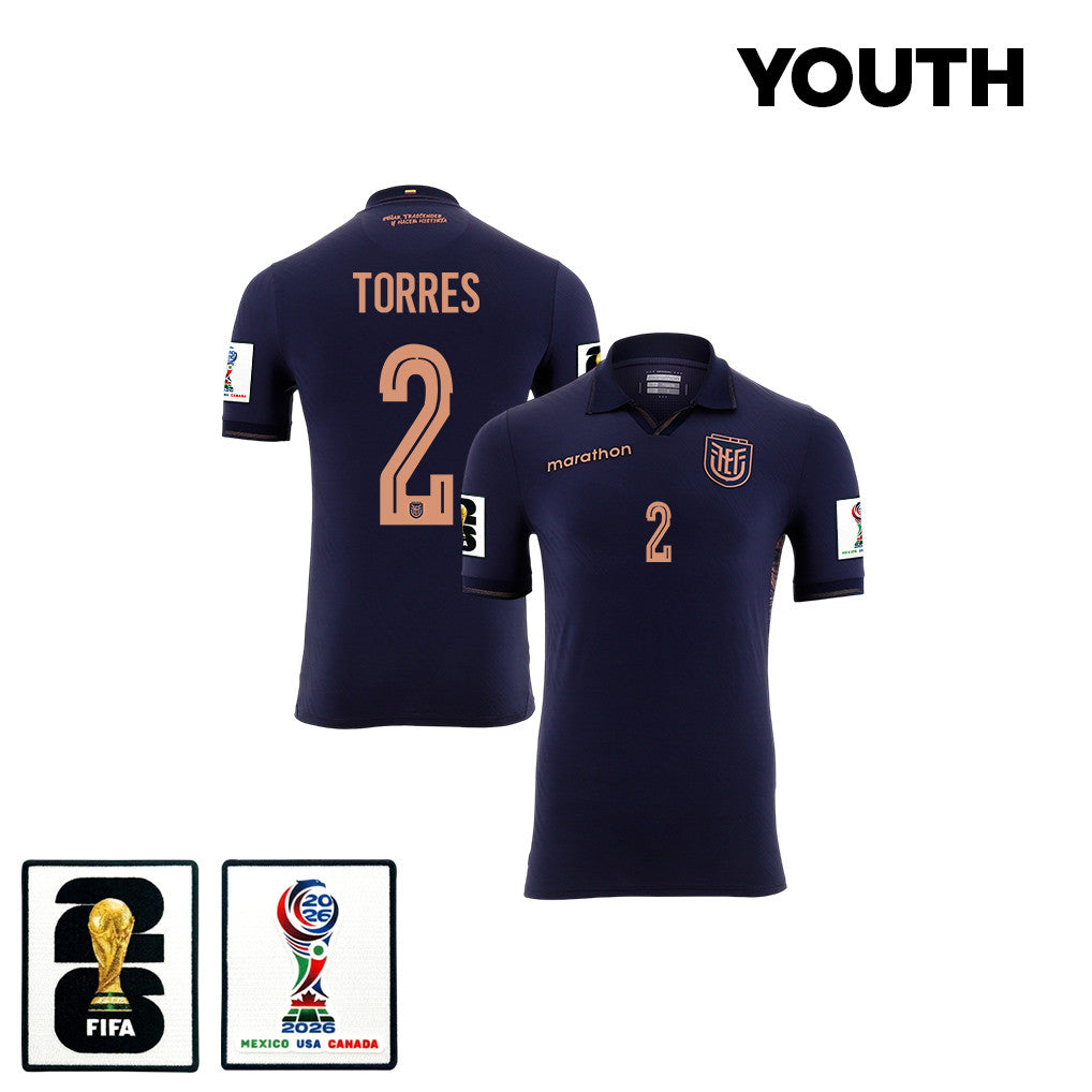 Félix Torres 2 Youth Ecuador National Team 2026 Away Jersey - Navy