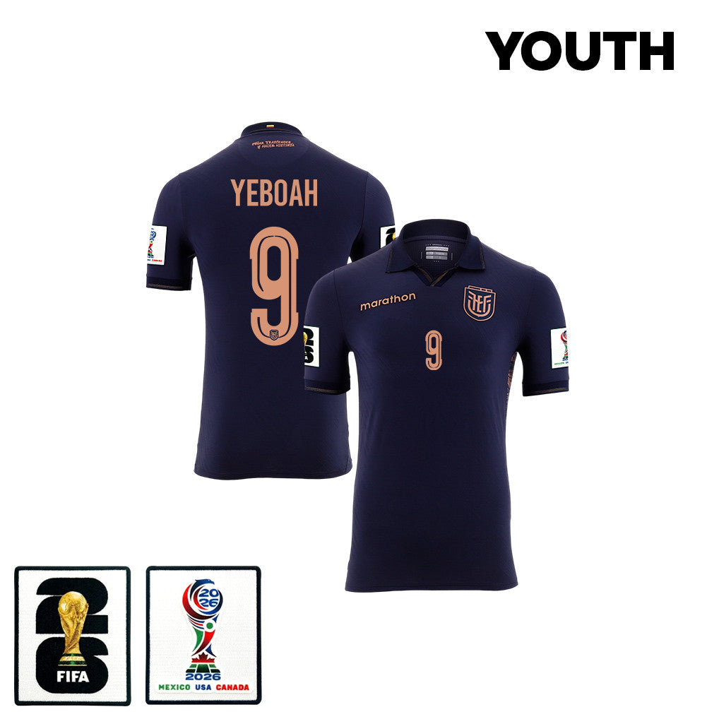 John Yeboah 9 Youth Ecuador National Team 2026 Away Jersey - Navy