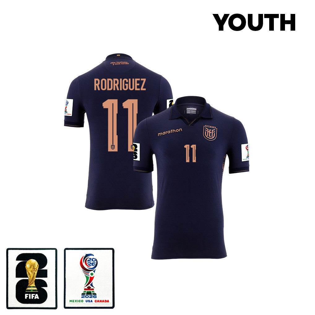 Kevin Rodriguez 11 Youth Ecuador National Team 2026 Away Jersey - Navy