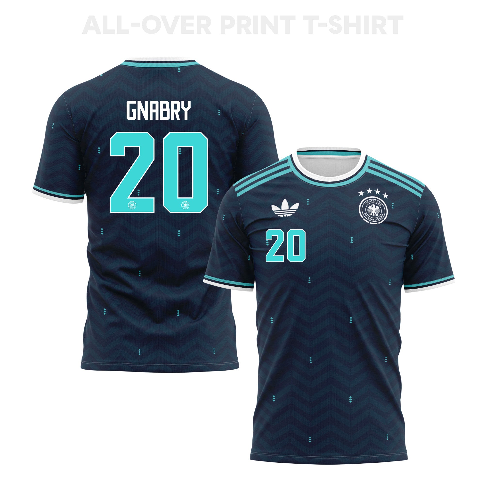 Serge Gnabry 20 Germany 2026 Away 3D T-Shirt Fully Printed – Unisex, Navy