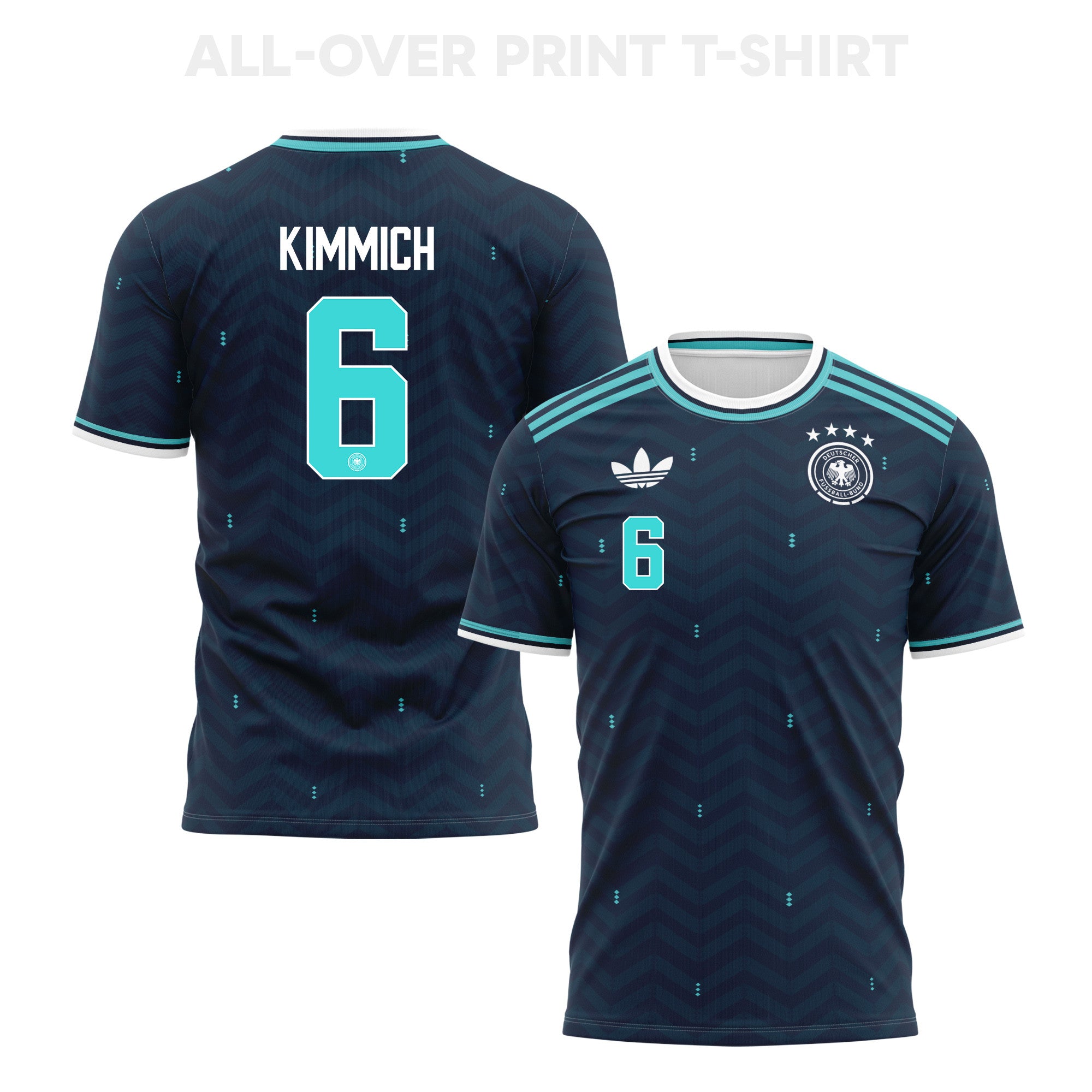 Joshua Kimmich 6 Germany 2026 Away 3D T-Shirt Fully Printed – Unisex, Navy