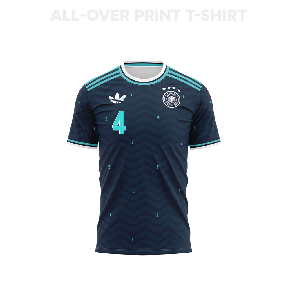 Jonathan Tah 4 Germany 2026 Away 3D T-Shirt Fully Printed – Unisex, Navy