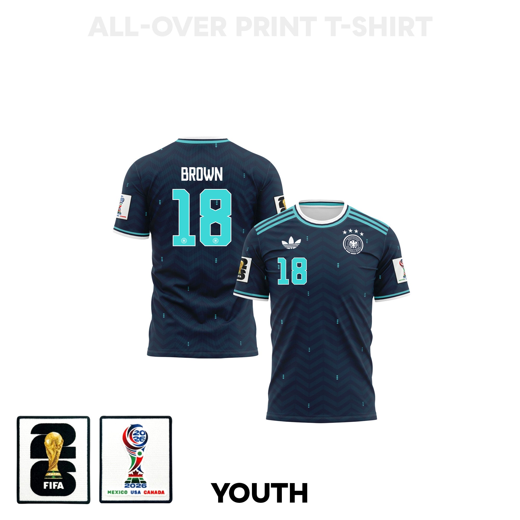 Nathaniel Brown 18 Youth Germany 2026 Away 3D T-shirt Fully Printed – Navy