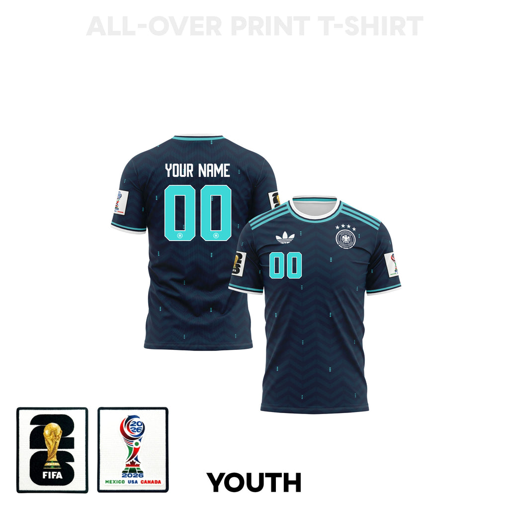 Germany 2026 Away Youth 3D T-shirt Fully Printed – Personalized – Navy
