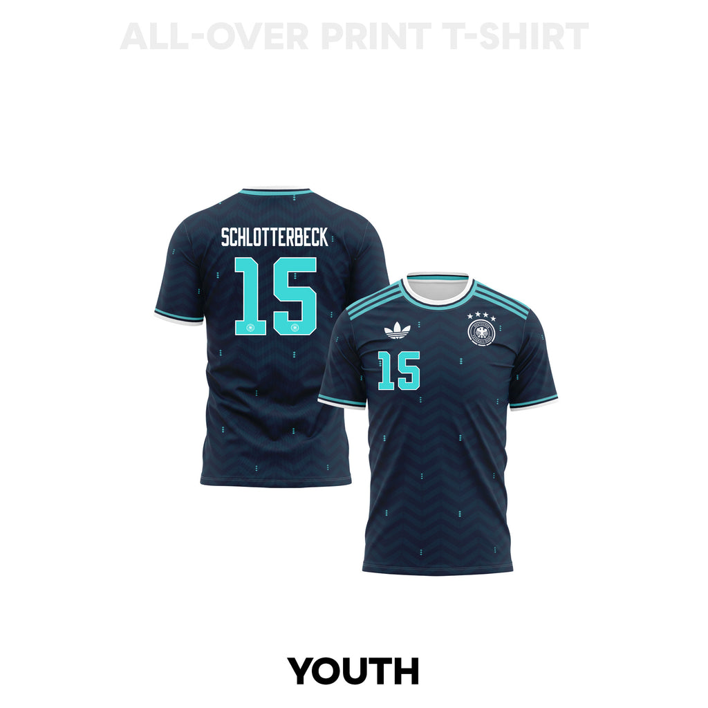 Nico Schlotterbeck 15 Youth Germany 2026 Away 3D T-shirt Fully Printed – Navy