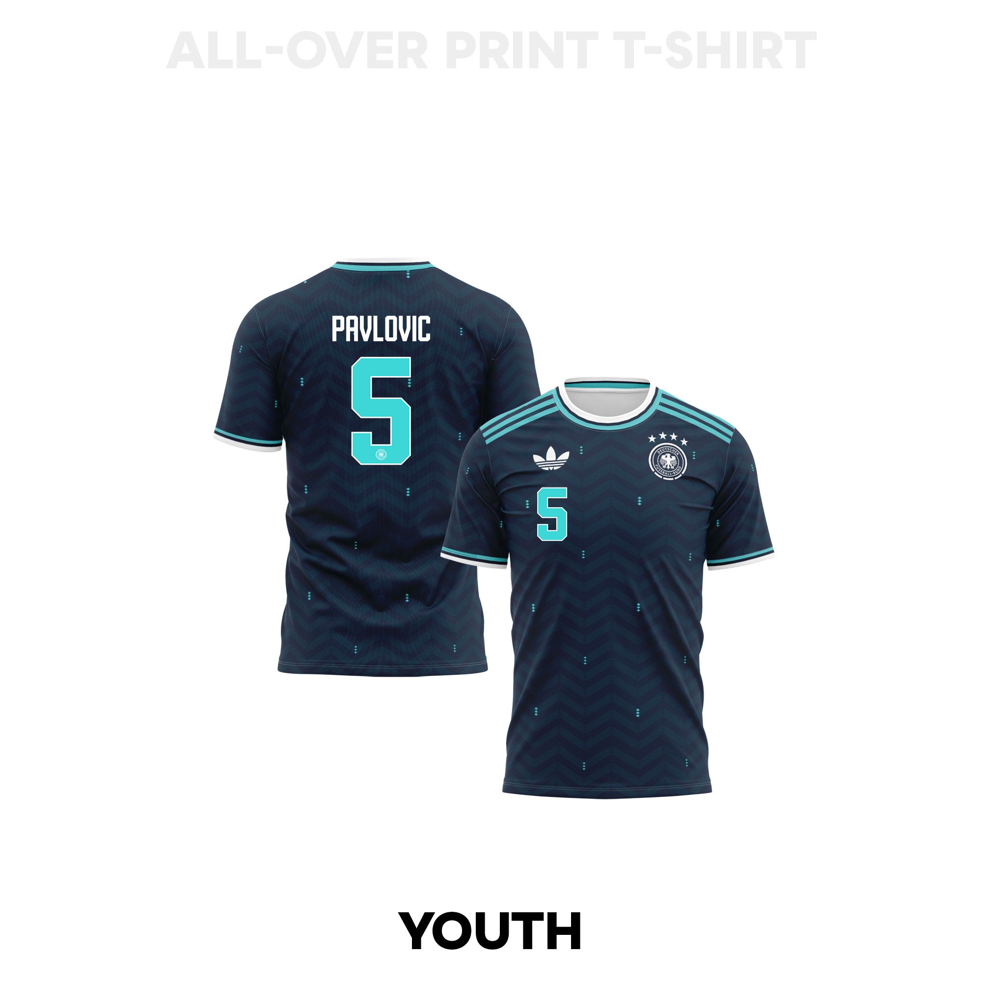 Aleksandar Pavlović 5 Youth Germany 2026 Away 3D T-shirt Fully Printed – Navy
