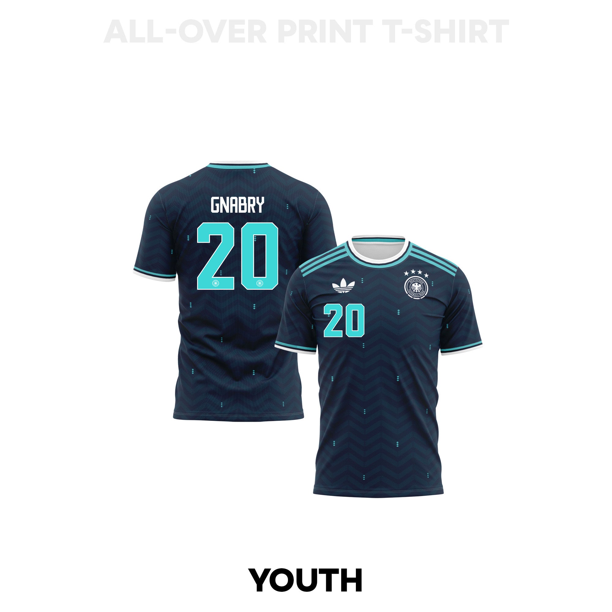 Serge Gnabry 20 Youth Germany 2026 Away 3D T-shirt Fully Printed – Navy