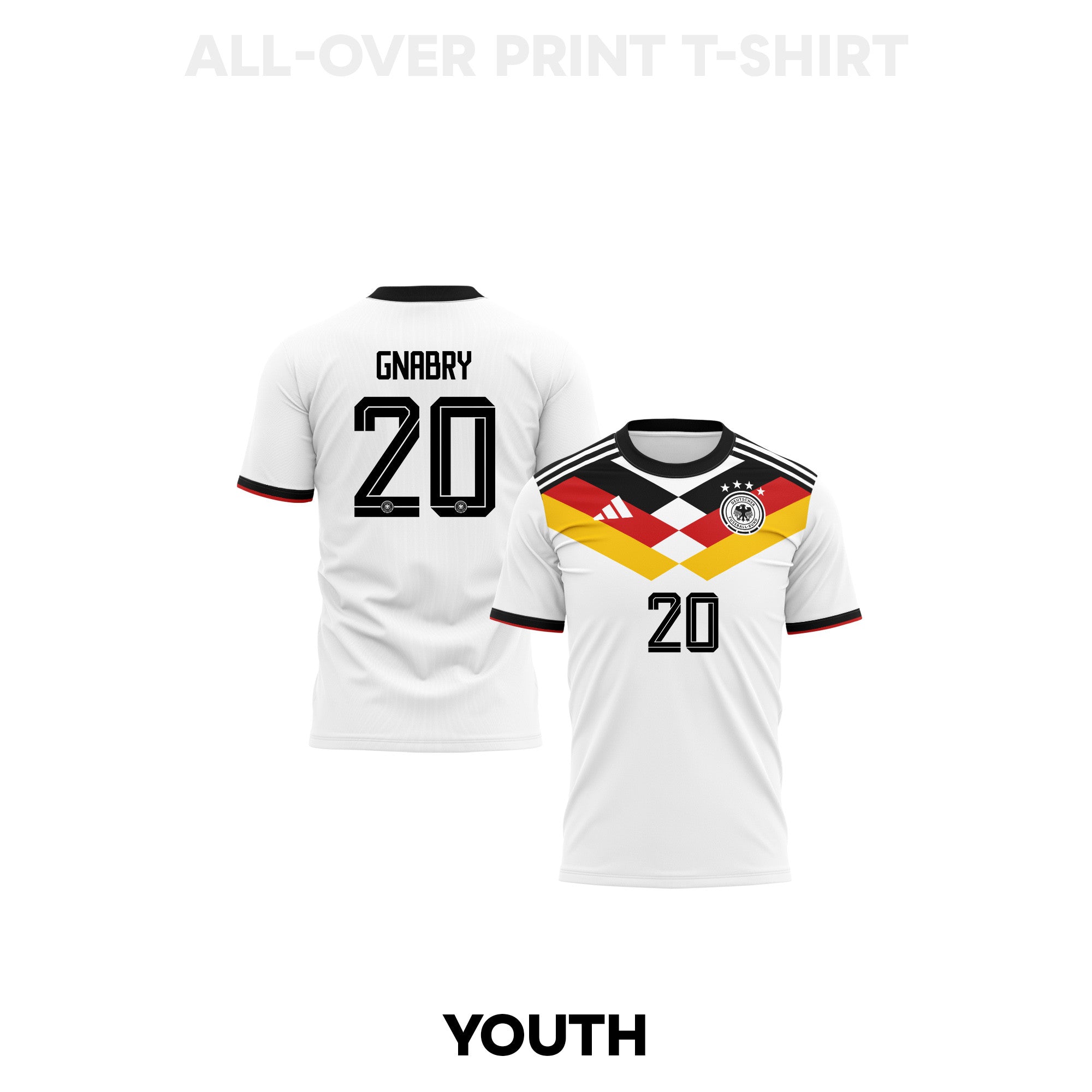 Serge Gnabry 20 Youth Germany 2026 Home 3D T-shirt Fully Printed – White