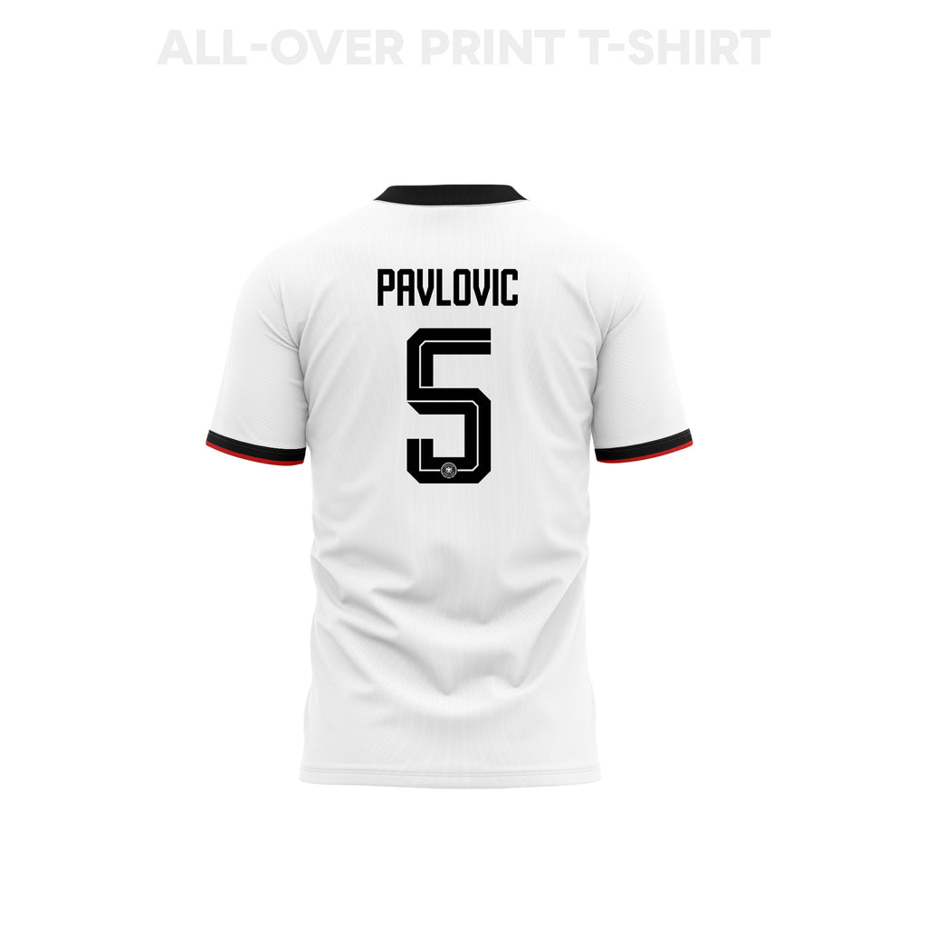Aleksandar Pavlović 5 Youth Germany 2026 Home 3D T-shirt Fully Printed – White