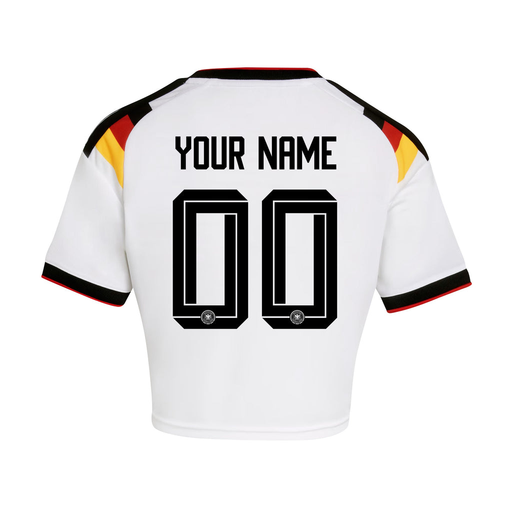 Germany 2026 Home Personalized Women's Cropped Jersey - White