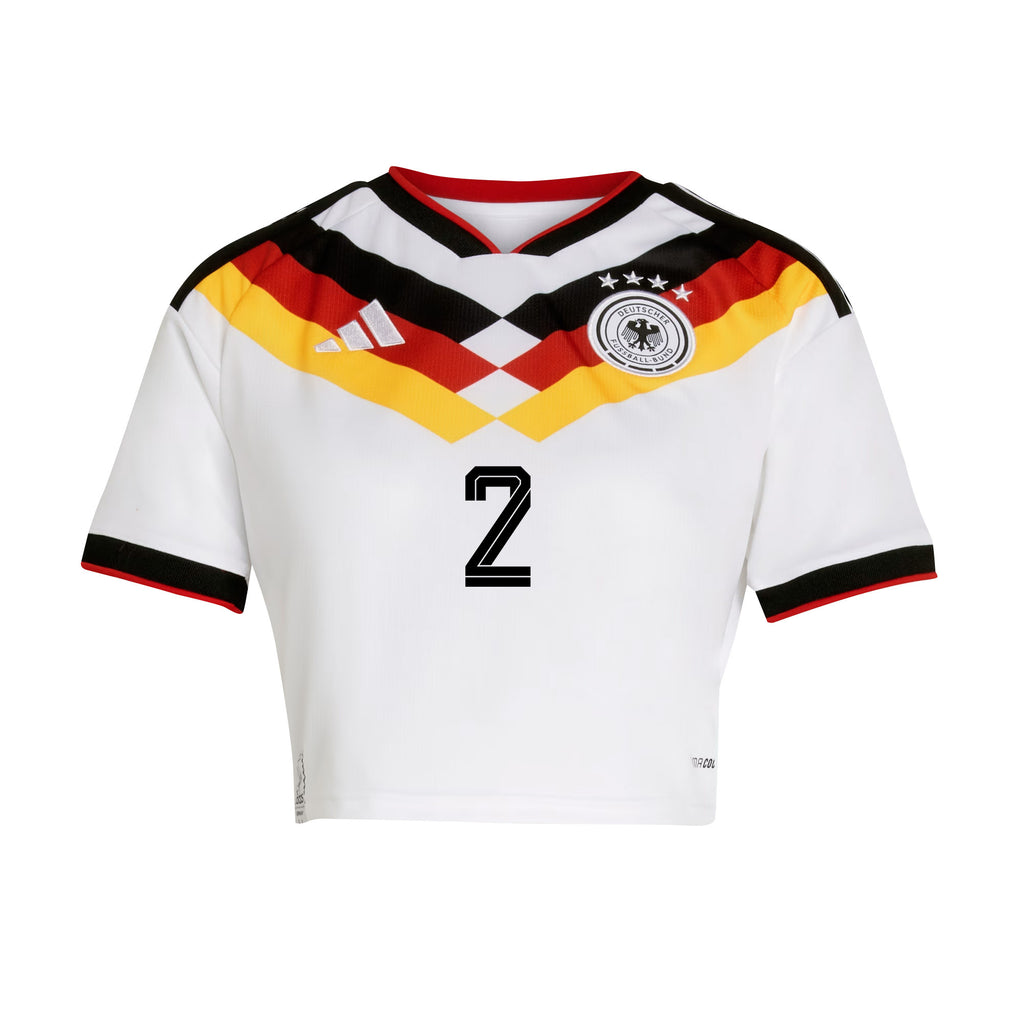 Antonio Rüdiger 2 Germany 2026 Home Women's Cropped Jersey - White
