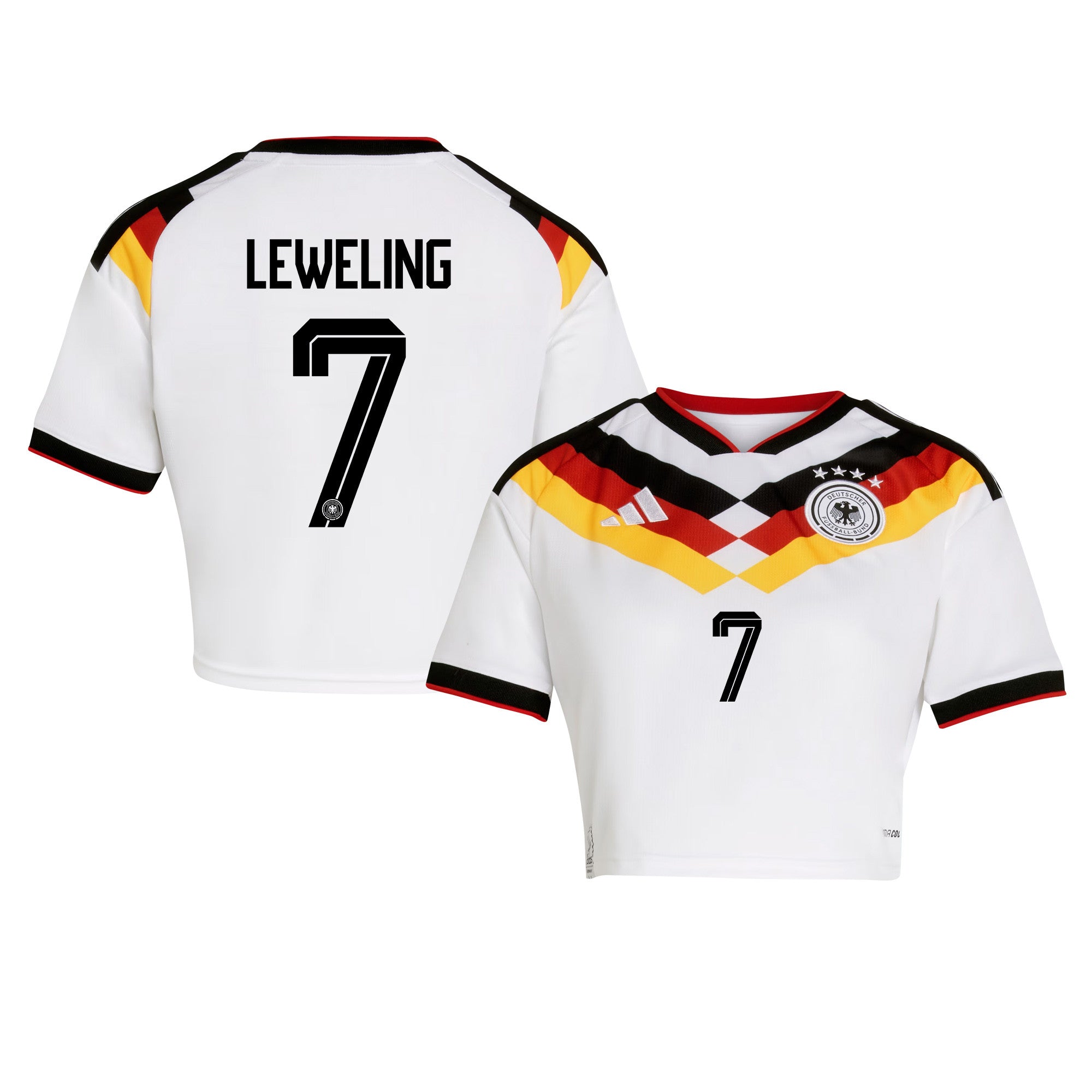 Jamie Leweling 7 Germany 2026 Home Women's Cropped Jersey - White