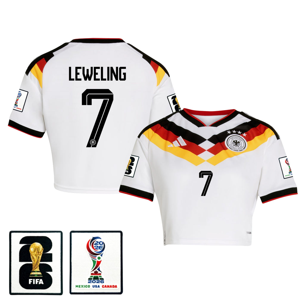 Jamie Leweling 7 Germany 2026 Home Women's Cropped Jersey - White