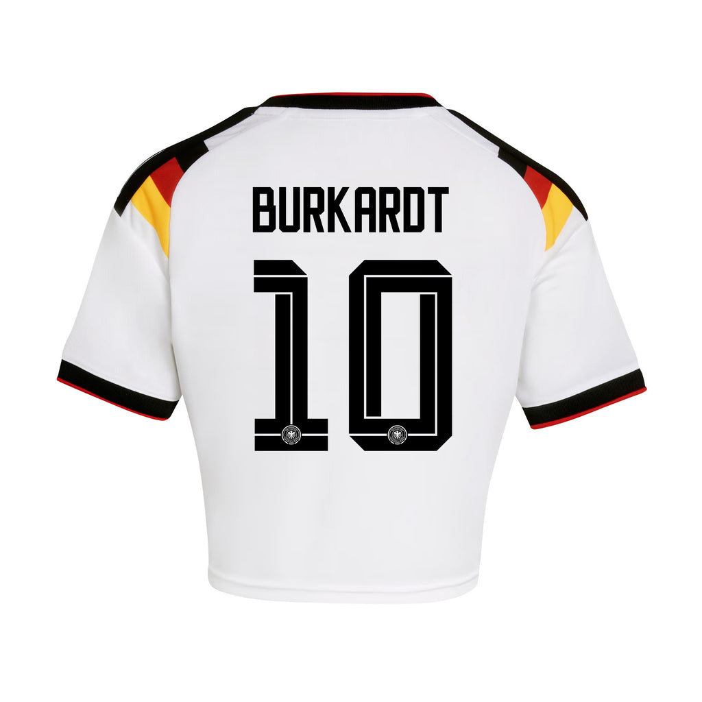 Jonathan Burkardt 10 Germany 2026 Home Women's Cropped Jersey - White